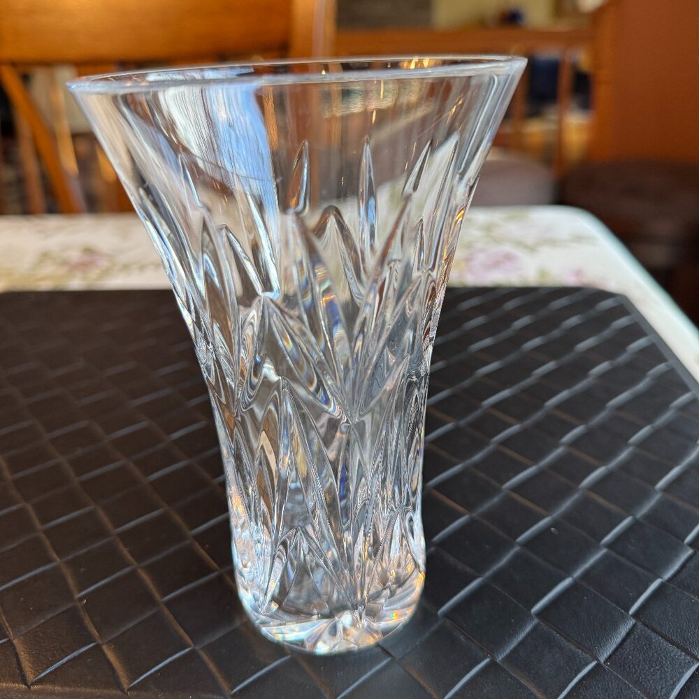 Waterford Crystal Cut Glass Medium Size Vase 6" Signed